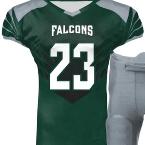 ชุดยูนิฟอร์มอเมริกันฟุตบอลขายส่ง โลโก้สั่งทำได้ แบบซับลิเมชั่น แห้งเร็ว ชุดแข่งขันระดับมืออาชีพ เสื้อและกางเกงฟุตบอล - Product Image 2