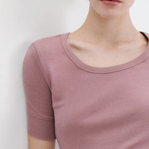 T-shirt décontracté pour femme, col rond, toucher doux, personnalisable avec logo, prix abordable - Product Image 3