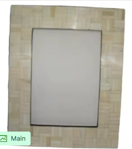 Cadre photo en os naturel style parquet fait main, mosaïque crème de luxe pour décoration de table moderne - Product Image 6