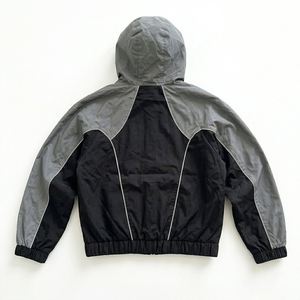 New High Selling Articles Custom Logo Grey <b>Black</b> Men's Nylon Wind Breaker Shorts Sets Breathable Wear Men Set Streetwear Hoodies - Product Image 3