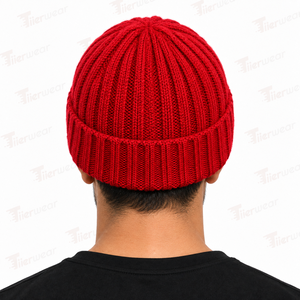 Gorro de Punto Rojo para Hombre Tiierwear, Color Sólido, Cálido para Invierno, Gorro Casual 100% Acrílico, Unisex para Adultos - Product Image 3