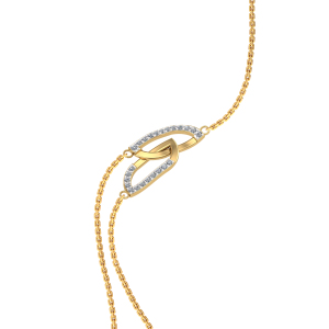 Pulsera de Oro Rosa de 18K con Diamantes y Eslabones Infinitos para Mujer |   Elegante Pulsera de Cadena de Dos Tonos |   Regalo de Joyería Fina de Lujo - Product Image 1