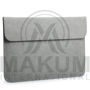 Leather <b>Laptop</b> Cover Gray PU Leather <b>Laptop</b> <b>Sleeve</b> with Flap Closure and Inner Pocket for Portable Protection - Product Image 5