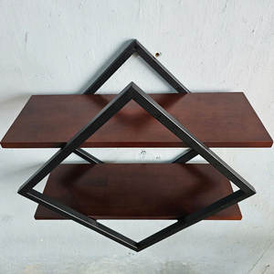 Modern Geometric Stainless Steel Wall <b>Shelf</b> Minimalist Industrial Floating Display Rack Living Room Home Decor Set - Product Image 5