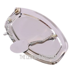 Creative Rectangle Shape Latest Design <b>Serving</b> Tray <b>Set</b> of 2 Aluminum Hand Engraved Design Tray for Party Equipment - Product Image 5