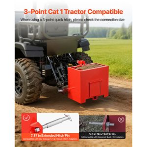 Cassetta Portaballast per Trattore, Categoria 1 a 3 Punti, Capacità 800 Libbre, Ricevitore Standard da 2 Pollici, Acciaio Resistente - Product Image 2