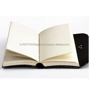 New Launch Hand Painted Handmade High Quality Black Leather Journal Flower Basket Art Vintage Notebook Metal <b>Lock</b> Leather - Product Image 4