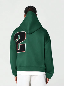 Sweat à capuche pour homme en coton mélangé avec broderie chenille et patchwork personnalisé, coupe classique, prix de gros pour la saison hivernale - Product Image 6
