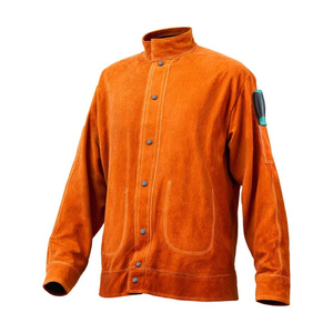 เสื้อแจ็คเก็ตหนังวัวแท้สำหรับงานเชื่อม ทนไฟ ป้องกันร่างกาย สำหรับงานเชื่อมทนไฟ - Product Image 2