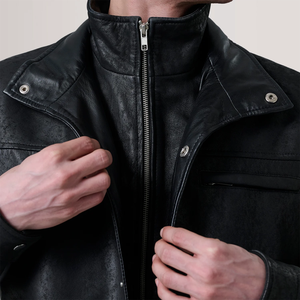 Chaqueta de Cuero Genuino de Primera Calidad, Resistente, para Invierno, para Hombre, Material Sólido, Tallas Grandes, al Mejor Precio - Product Image 5