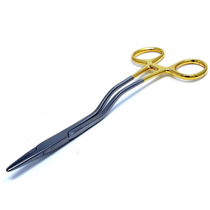TC Kilner 6.25\" (15.24cm) Tungsten Surgical Instrument Basis Needle Holder <b>Driver</b> Gold Rings Locking Mechanism Bayonet Basis - Product Image 2