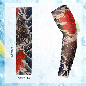 Tattoo Arm Sleeves Ice Cool UV Sun Protection Summer Outdoor Compression Arm Sleeves Breathable Elastic Sports Arm Covers - Product Image 3