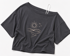 Loose Fit Short Sleeve Crewneck T-Shirt Cotton Spandex Custom Celestial Print Slate Blue Casual Tee <b>Top</b> Trendy Women's Shirts - Product Image 6