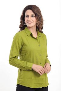 Blusa de Mujer 100% Algodón, Corte Holgado, Popelina Simple, Manga Larga, Cuello Camisero, Tejido Informal, Top de Verano - Product Image 2