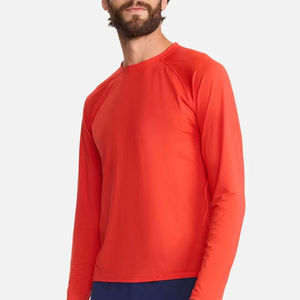 Camiseta de Trabajo de Manga Larga Roja para Hombre, Cuello Redondo, Uniforme de Hospital, KATBROS INDUSTRY, Detección de Agujas - Product Image 1
