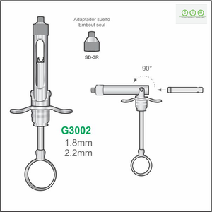 Instrumento Quirúrgico Dental para Hueso, Osteótomo Metálico de 1.8mm y 2.2mm con Adaptador para Cirugía de Implantes, Jeringas Dentales Clase I, Manual - Product Image 4
