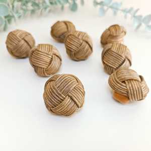 Furniture <b>hardware</b> handles & knobs direct supply from factory handwoven rattan handle knob - Product Image 2