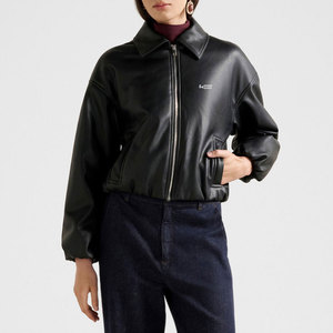 Vestes en cuir véritable pour femmes, fabriquées en usine, style crop, pour adultes, vestes en cuir tendance pour femmes - Product Image 1