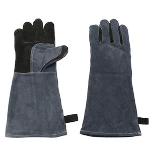 Gants de soudage en cuir isolants thermiquement, gants de soudage TIG en cuir, paire de gants de protection en cuir de vachette pleine fleur de 14 pouces - Product Image 1