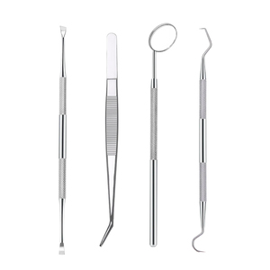 Kit de Nettoyage Dentaire Manuel Premium 4 Pièces : Miroir Buccal, Pince à Épiler, Détartreur en Acier Allemand, Ensemble d'Hygiène Bucco-Dentaire pour Blanchiment des Dents - Product Image 2