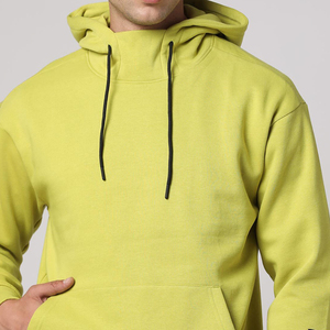 Hooded Sweatshirt Solid Color Full Sleeve Cotton Knitted With Pockets Logo On Left Sleeve Autumn Style - Product Image 5