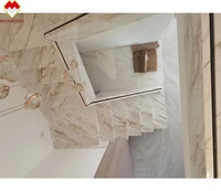 Taille personnalisée Venus Gold Calacatta Marbre Escalier en colimaçon antidérapant Intérieur Moderne Lumière LED Pierre Naturelle Étoiles de Travail