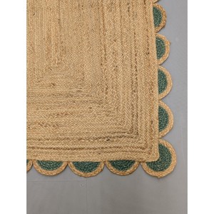Rectangular Jute Area Rug Solid Color Braided Farmhouse Style Eco Friendly Living Room Decor Flat Weave Thin Pile - Product Image 3