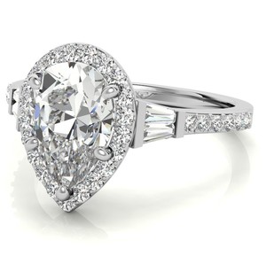 Pear Cut <b>Solitaire</b> Moissanite <b>Ring</b> 925 Sterling <b>Silver</b> Engagement <b>Ring</b> Bridal Promise Wedding Party Jewelry - Product Image 2