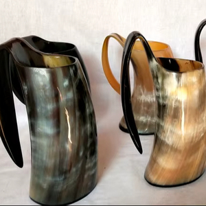 Auténtica Jarra Vikinga Ecológica Hecha a Mano de Cuerno de Búfalo, Grado Alimenticio, Estilo Medieval, Religiosa, Feng Shui, Jarra de Cerveza con Diseño Animal - Product Image 2