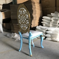 Fauteuils d'appoint contemporains sans accoudoirs avec dossier haut ovale pour salon, chaises VIP Diors dorées