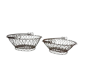 Metal <b>Wire</b> <b>Storage</b> <b>Basket</b> Circle Shape With Handles Stackable Multi Purpose Neatening Organizing Fruit <b>Basket</b> - Product Image 6