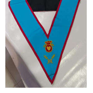 Collar de Maestro Venerable del Rito Escocés AASR, bordado a mano con trenza dorada y cinta negra, Conjuntos de la Gran Logia de Malta - Product Image 1
