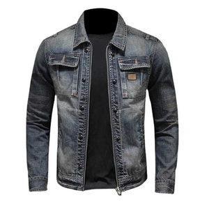 Fashionable Men Denim Jacket New Article Trendy Outfit Men <b>Jeans</b> Jacket High Quality Denim Jacket For Men - Product Image 6