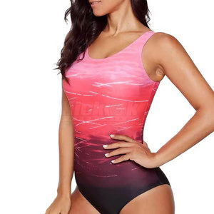 Maillot de bain une pièce pour femme de qualité supérieure, tissu extensible, matière à séchage rapide, coupe confortable, logo sur le devant, parfait pour la piscine et la plage - Product Image 4