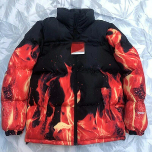 Chaqueta Acolchada Totalmente Sublimada con Cuello Alto y Cierre de Cremallera, Chaqueta Casual de Invierno con Diseño de Bloques de Color, Corte Regular - Product Image 3