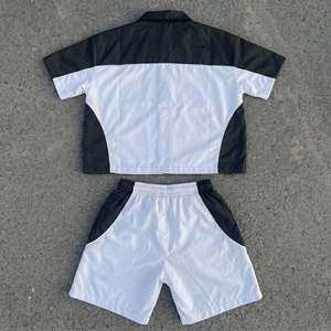 High Quality Summer Plus Size Thermal Streetwear Windbreaker Set <b>Mens</b> Waterproof Shorts Two Piece - Product Image 2