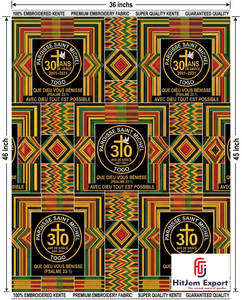 Fabricante de Tela Kente Africana Personalizada para Iglesias, Proveedor de Uniformes para Conveniones Religiosas con Estampado de Cera - Product Image 1