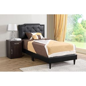 Cama Individual Glory Furniture Deb G1119 TB, Todo en Uno, Tapizada en Negro - Product Image 2