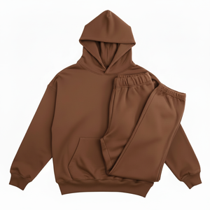 ชุดเซ็ตเสื้อฮู้ดดี้และกางเกงจ็อกเกอร์ยูนิเซ็กซ์สำหรับฤดูหนาว ล้างสีแบบแอซิดวอช ระบายอากาศได้ดี สไตล์ลำลอง แต่งลูกปัด ผ้าคอตตอน ใส่ได้สองด้าน ไซส์พลัส - Product Image 1