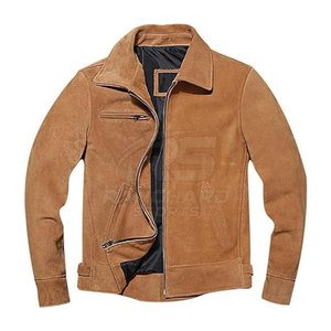 Mens Premium <b>Suede</b> Leather <b>Jacket</b> Slim Fit Soft Genuine <b>Suede</b> Casual Winter Streetwear Classic Fashion Outerwear - Product Image 2
