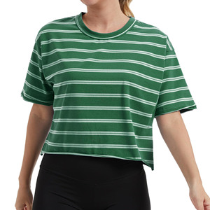 Camiseta Casual de Mujer, Elástica, de Spandex/Algodón, Estampada, Antiarrugas, Transpirable, Cuello Redondo, Manga Corta, Personalizada para Camiseta de Punto - Product Image 1