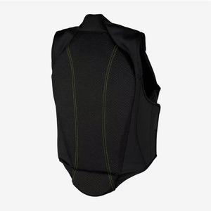 Chaleco sin mangas negro para hombre con cierre de cremallera, tela de malla transpirable, color sólido, ropa de protección para montar. - Product Image 2