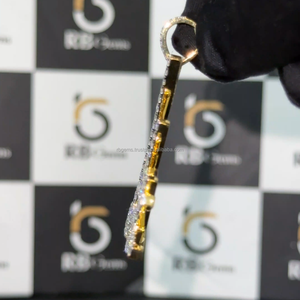 Pendentif personnalisé en moissanite, lettres cursive VVS en argent 925, style hip-hop, plaque nominative, bijoux d'usine - Product Image 2