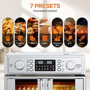 29.5QT French Door Stainless Steel Air Fryer <b>Toaster</b> Oven Combo Large Countertop Oven with 14 Presets Digital Control - Product Image 2