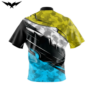Maillots de bowling unisexes personnalisés réversibles imprimés en gros avec fermeture éclair, T-shirt de bowling à manches courtes avec logo d'équipe, anti-humidité - Product Image 2