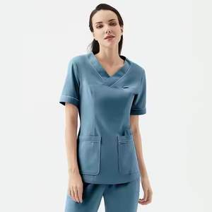 Nouveaux ensembles de blouses médicales respirantes en denim 100 % coton, tenues de travail confortables pour médecins, uniformes de santé unisexes pour usage hospitalier - Product Image 3