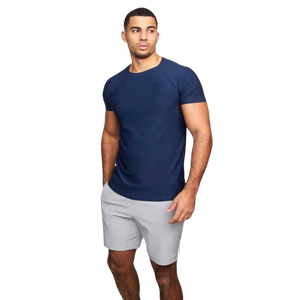 Men's Red Short Sleeve T-Shirt Slim Fit O-Neck Breathable Jersey Knitted Casual Solid Color 100% Polyester - Product Image 2