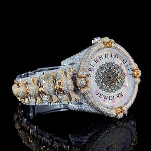 นาฬิกาควอตซ์ Splendidigie Luxury Moissanite Sapphire Crystal ระบบ ETA ขนาด 28 มม. แบบอนาล็อก แสดงวัน/วันที่ กันน้ำได้ 10 เมตร สำหรับผู้ชาย - Product Image 5