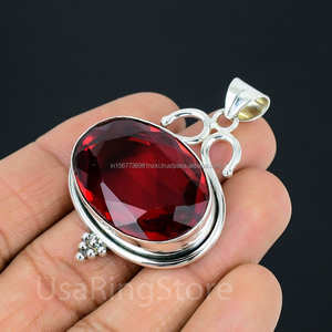 925โกเมนเงินแท้จี้อัญมณีทำมือจี้โกเมนของขวัญสำหรับแม่ของเธอสำหรับสร้อยคอ - Product Image 5