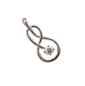 Pendentif et breloque Moissanite en argent sterling 925 de style vintage bijoux de créateur légers à coupe ronde avec aspect torsadé - Product Image 3